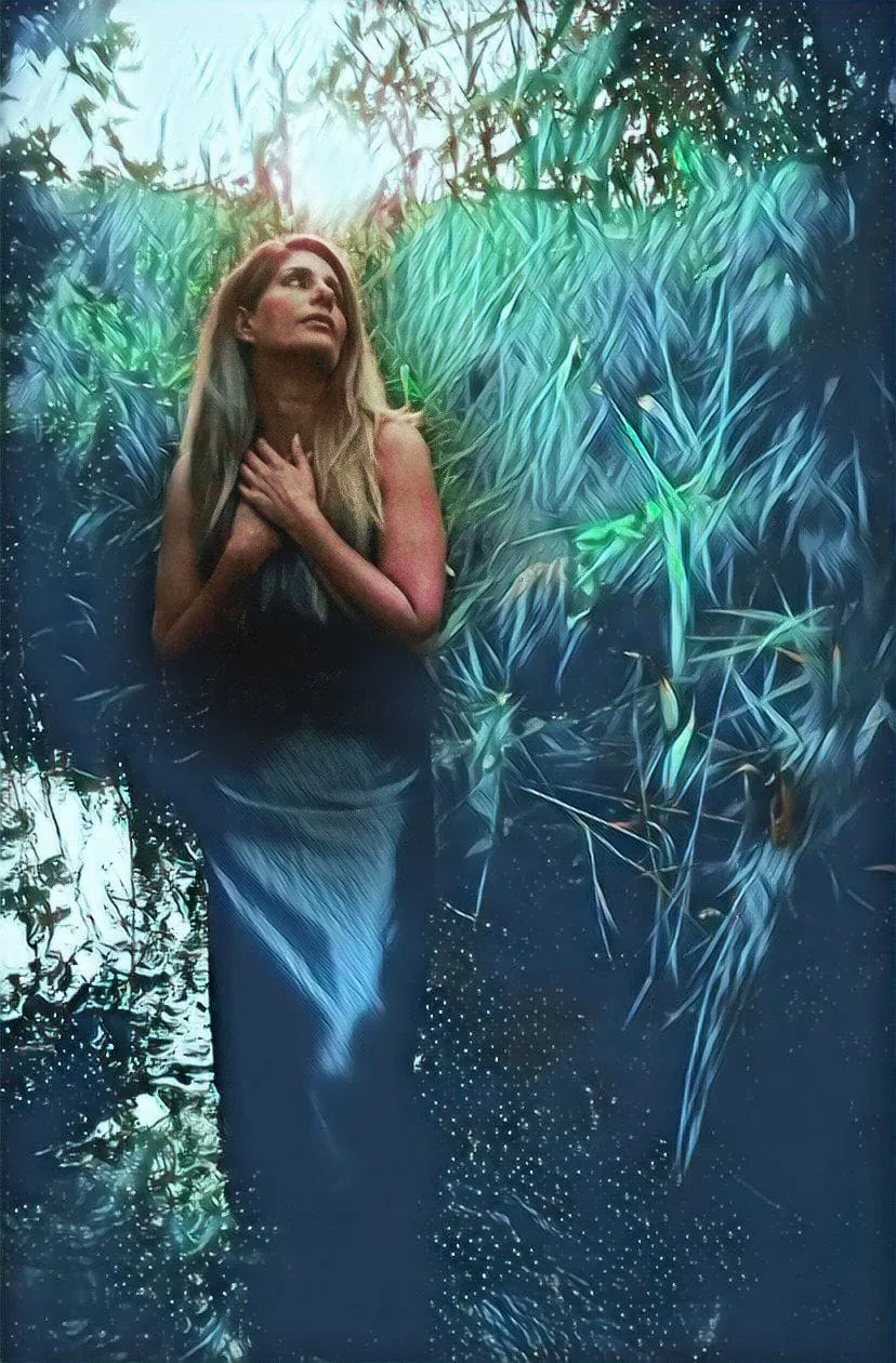 Lila J. beim Covershooting